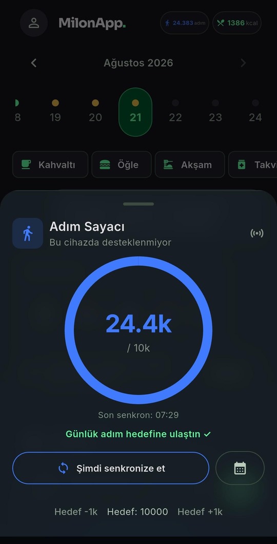 MilonApp Adım ve Aktivite Takibi